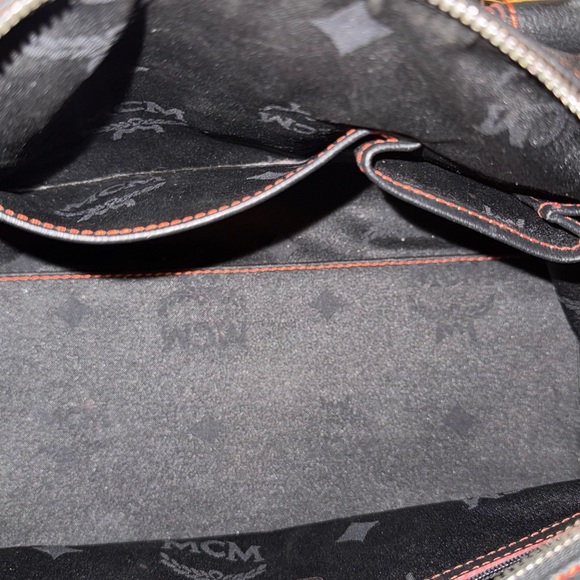 MCM Black Satchel with Red Accents 11x9 - Picture 6 of 14